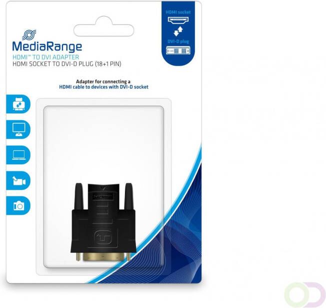 MediaRange HDMIâ¢ to DVI adapter gold-plated HDMI socket DVI-D plug (18 1 Pin) black